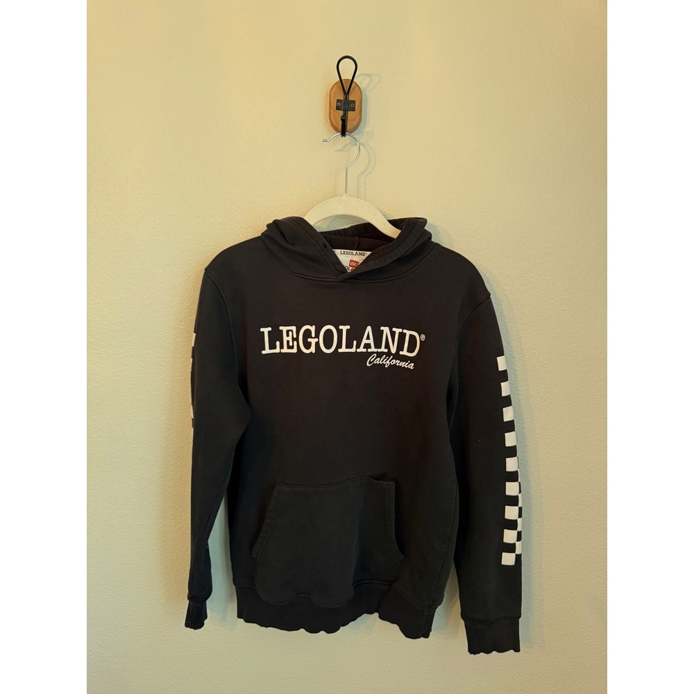 Legoland Hoodie Unisex Small Black California Souvenir Checker Sleeve